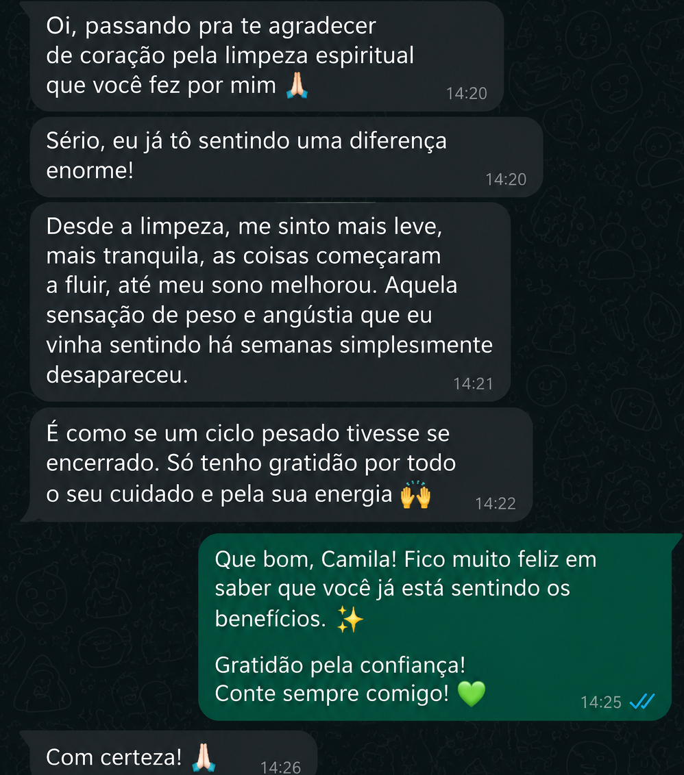 Print de conversa no WhatsApp com agradecimento de cliente 1